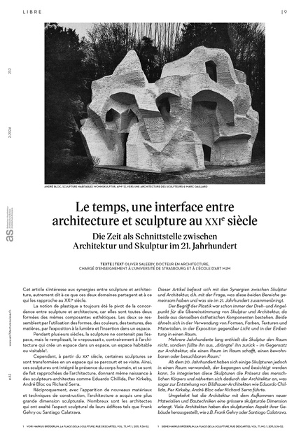 LIBRE | Die Zeit als Schnittstelle zwischen Architektur und Skulptur im 21. Jahrhundert, page 1