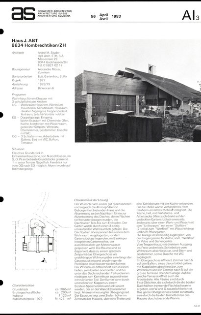 Haus J. ABT - AS-056 - Editions - Architecture Suisse